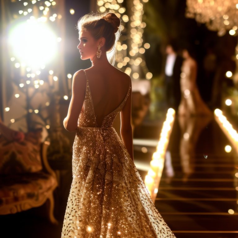 Supermodel Graces Luxury Event In Glamorous Evening Gown.